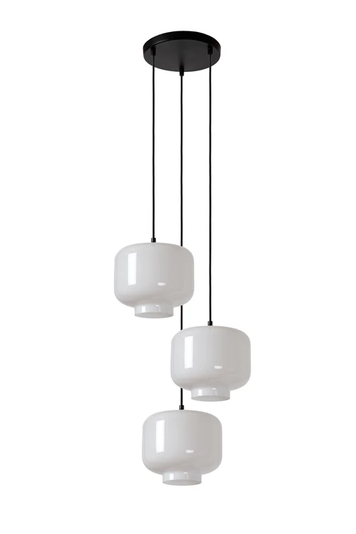 Lucide MEDINE - Hanglamp - Ø 46 cm - 3xE27 - Opaal - uitgezet